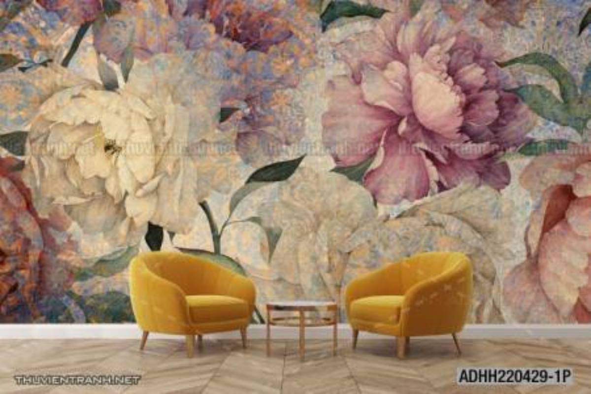 Tranh dán tường hoa , tranh dán tường hoa hồng - Tranh tường chất lượng cao