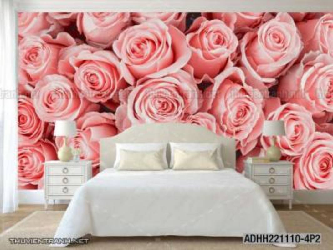 Tranh dán tường hoa , tranh dán tường hoa hồng - Tranh tường chất lượng cao