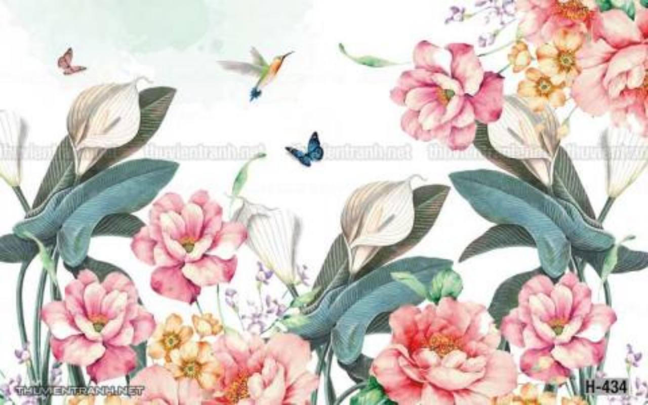 Tranh dán tường hoa , tranh dán tường hoa hồng - Tranh tường chất lượng cao