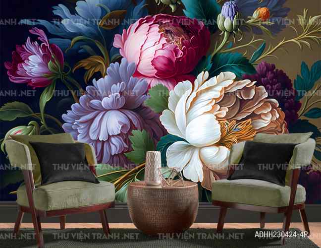  Tranh dán tường hoa nghệ thuật, hoa cổ điển - Kết quả tìm kiếm tranh tường