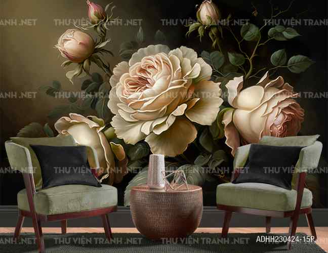  Tranh dán tường hoa nghệ thuật, hoa cổ điển - Kết quả tìm kiếm tranh tường