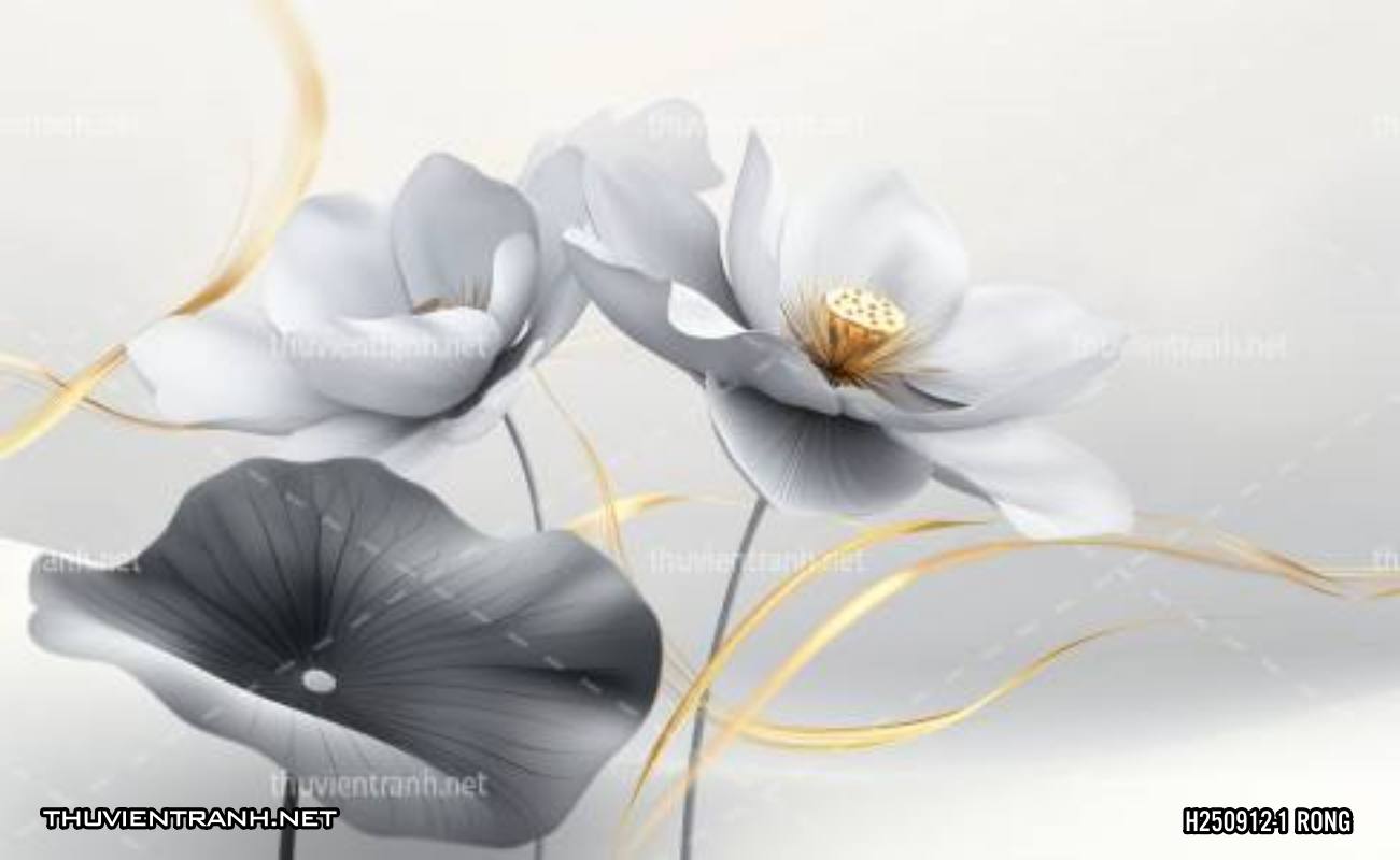 Tranh dán tường hoa đắp nổi, hoa 3D, tông màu ghi xám - Kết quả tìm kiếm tranh tường