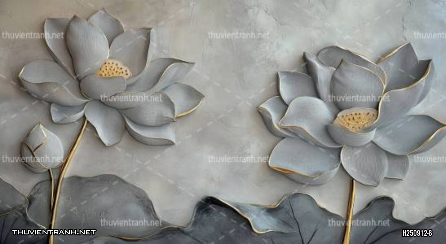 Tranh dán tường hoa đắp nổi, hoa 3D, tông màu ghi xám - Kết quả tìm kiếm tranh tường