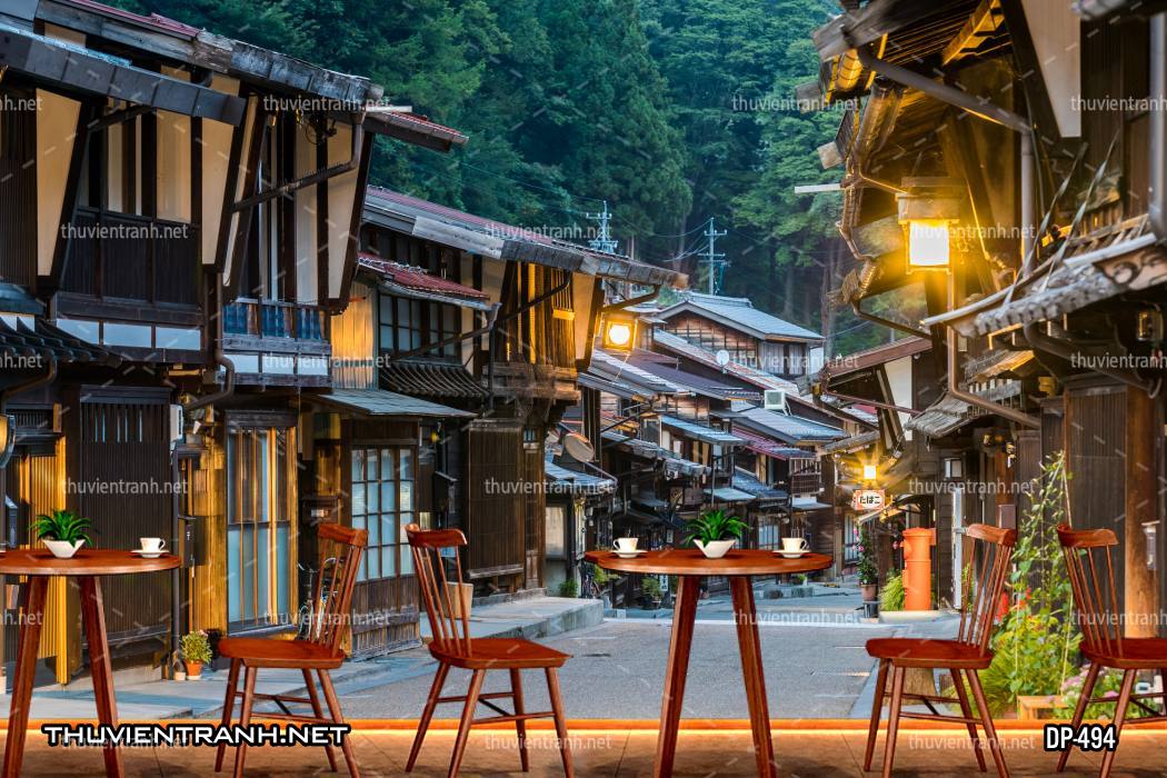 Tranh dán tường đường phố Châu Âu - Tranh tường chất lượng cao