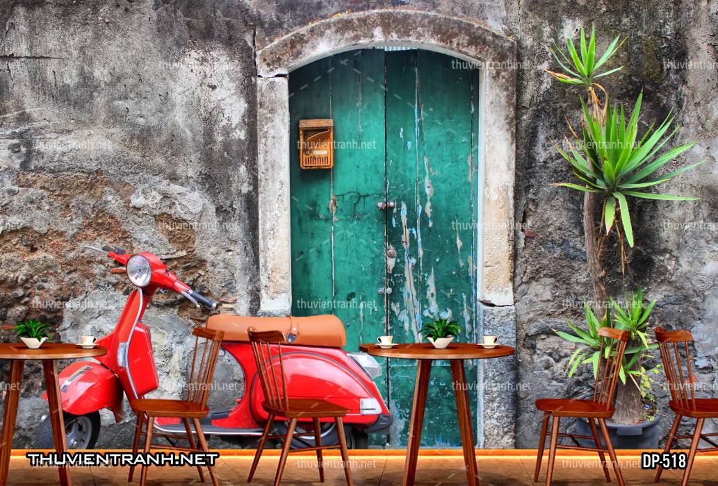  Tranh dán tường đường phố Châu Âu - Tranh tường chất lượng cao