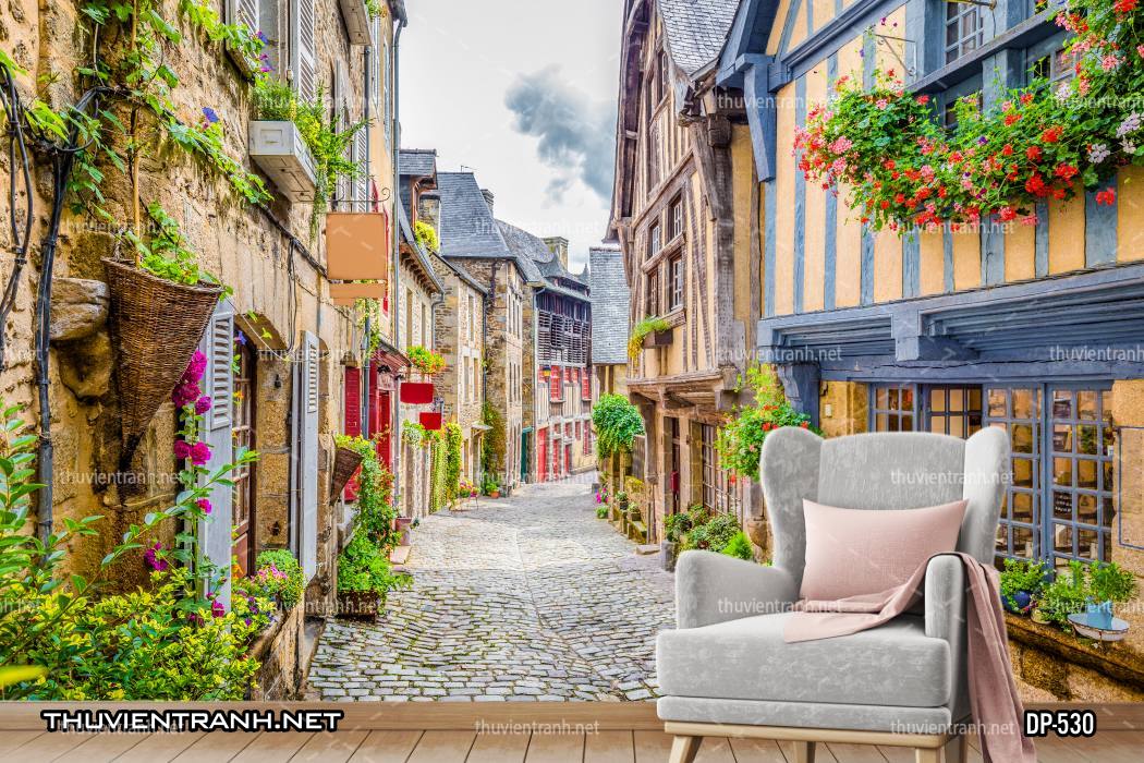 Tranh dán tường cảnh đường phố  - Tranh tường chất lượng cao