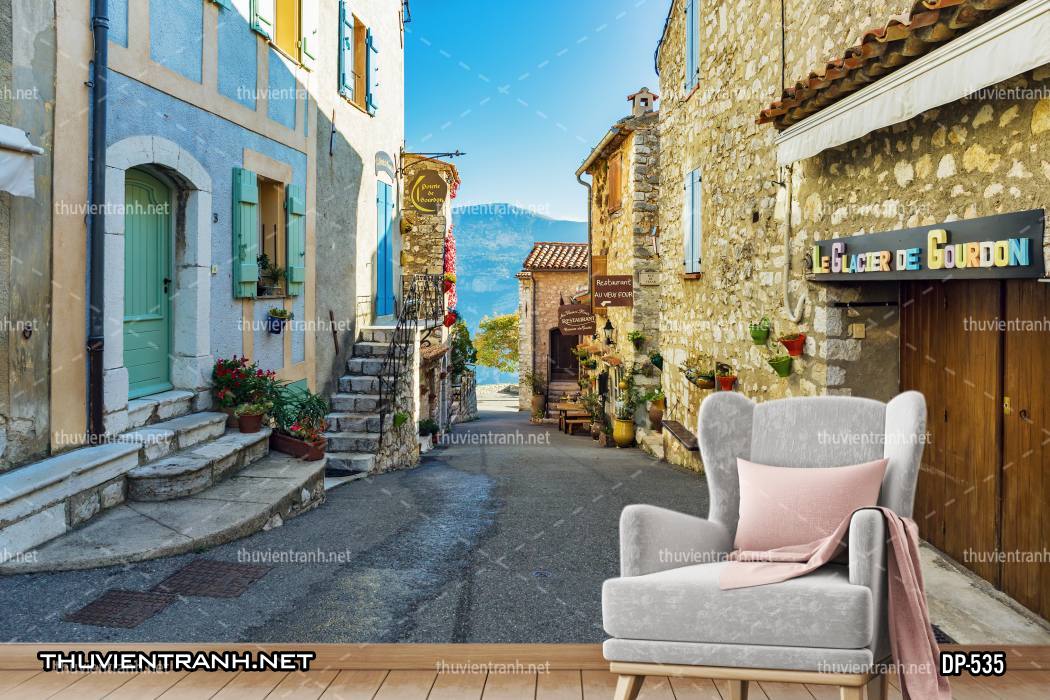 Tranh dán tường cảnh đường phố  - Tranh tường chất lượng cao