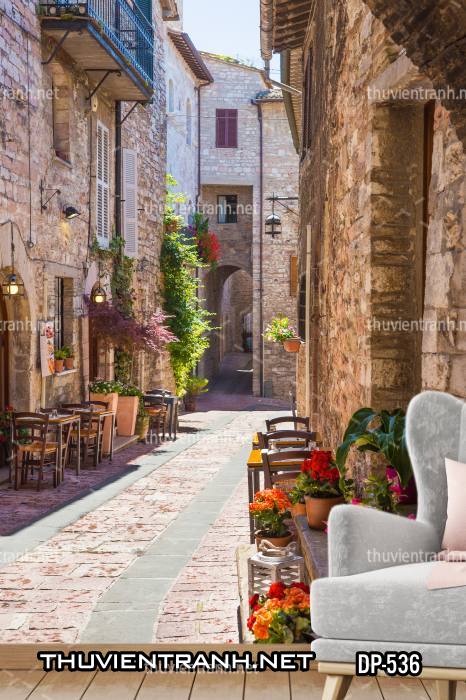 Tranh dán tường cảnh đường phố  - Tranh tường chất lượng cao