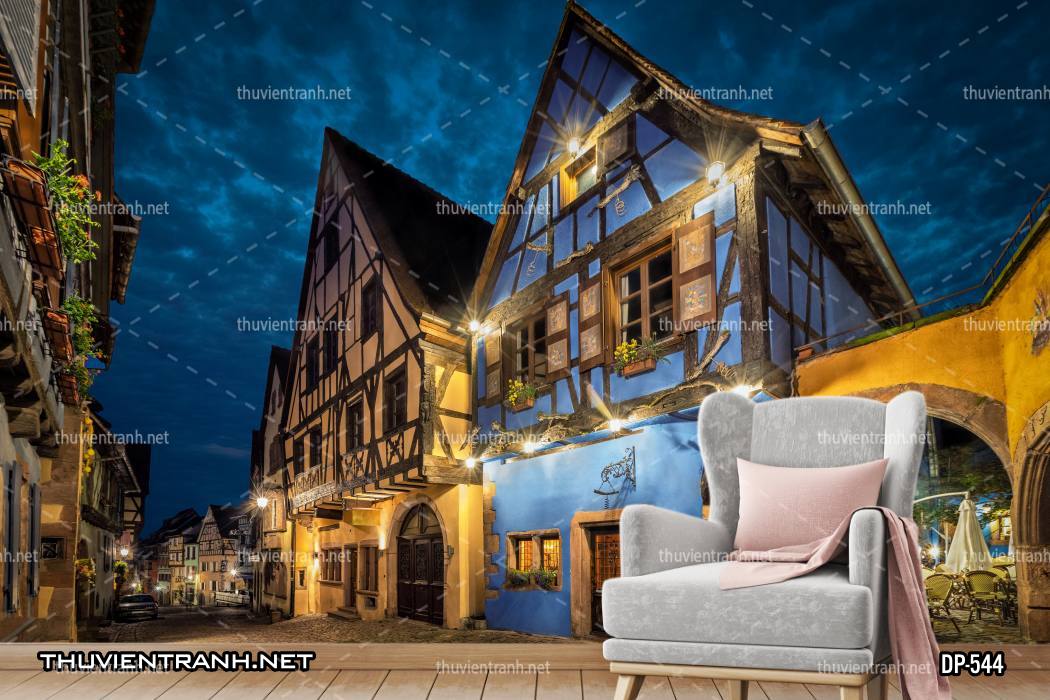 Tranh dán tường cảnh đường phố  - Tranh tường chất lượng cao