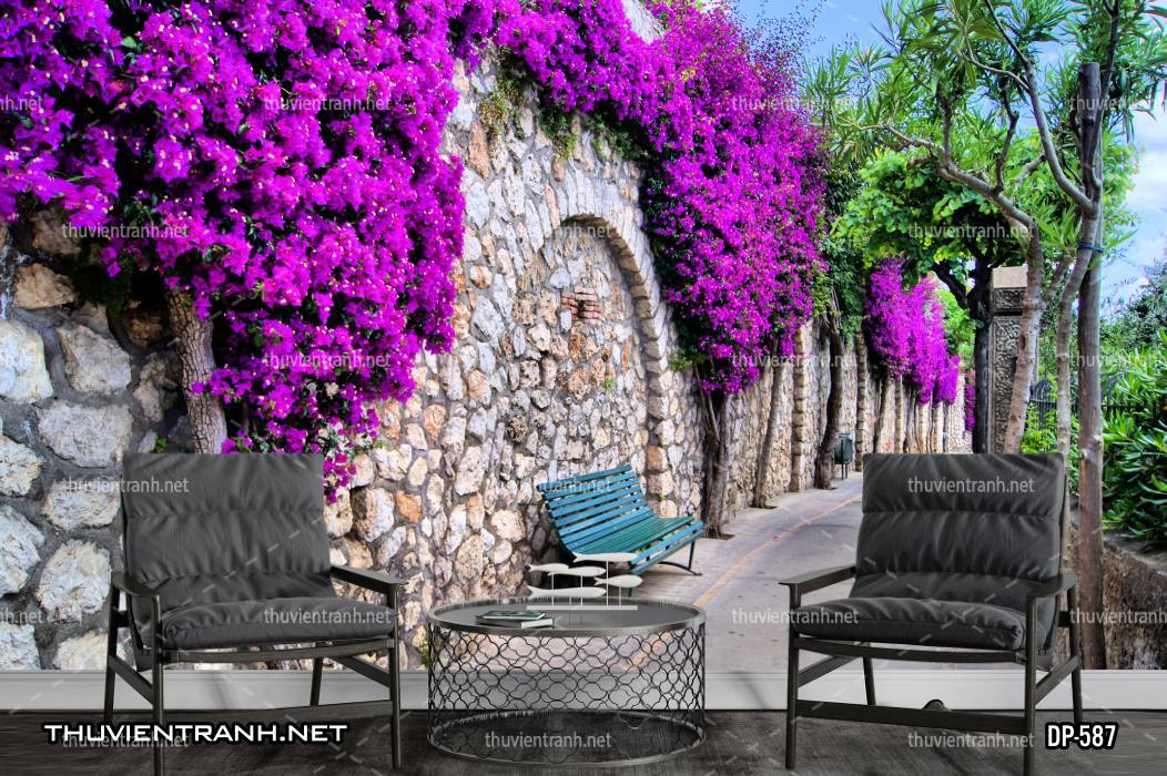  Tranh dán tường phong cảnh  đường phố Châu Âu - Tranh tường chất lượng cao