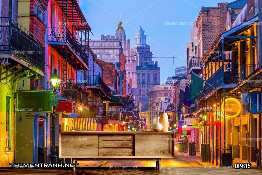  Tranh dán tường phong cảnh  đường phố Châu Âu - Tranh tường chất lượng cao