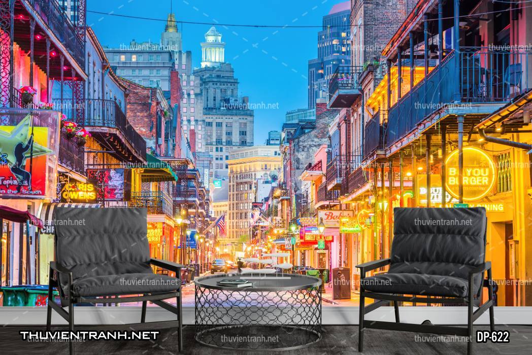  Tranh dán tường phong cảnh  đường phố Châu Âu - Tranh tường chất lượng cao