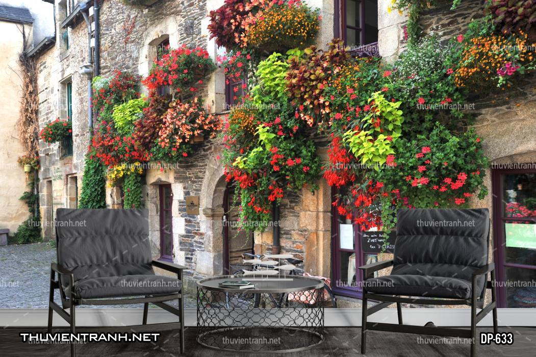  Tranh dán tường phong cảnh  đường phố Châu Âu - Tranh tường chất lượng cao