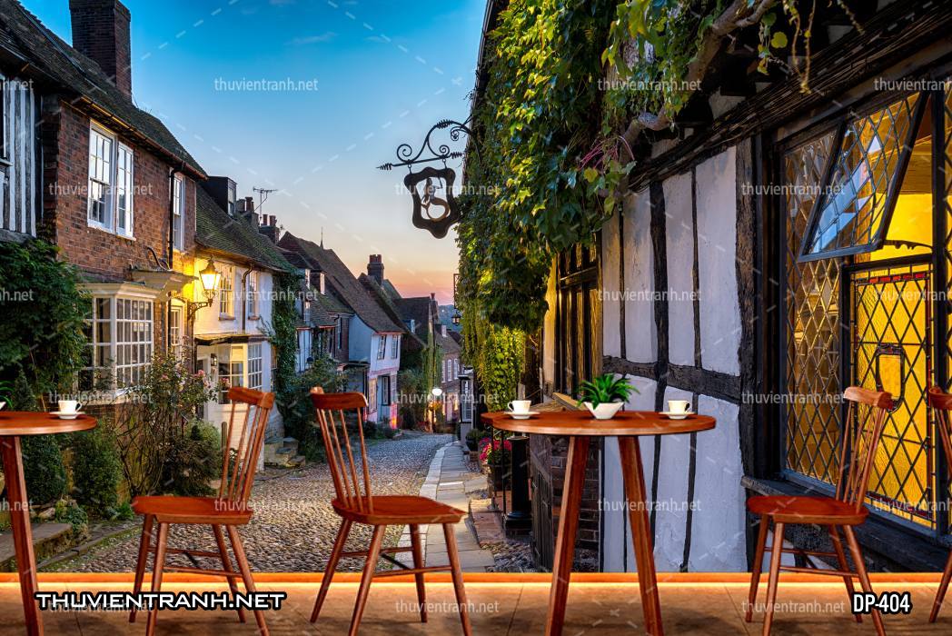 Tranh dán tường đường phố đêm - Tranh tường chất lượng cao