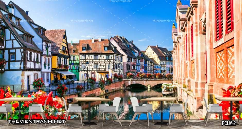 Tranh Phong Cảnh nước Ý, Tranh phong cảnh 3D, Phong cảnh Địa Trung Hải - Tranh tường chất lượng cao