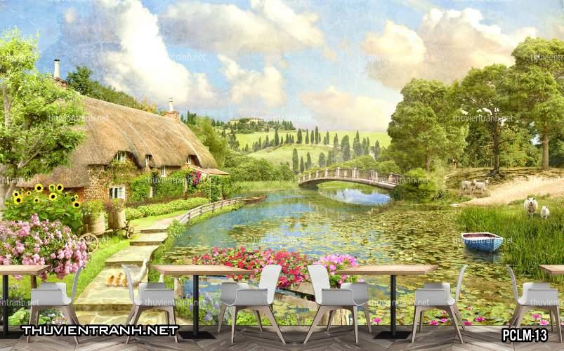 Tranh Phong Cảnh nước Ý, Tranh phong cảnh 3D, Phong cảnh Địa Trung Hải - Tranh tường chất lượng cao
