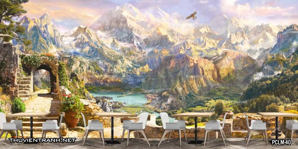 Tranh Phong Cảnh nước Ý, Tranh phong cảnh 3D, Phong cảnh Địa Trung Hải - Tranh tường chất lượng cao