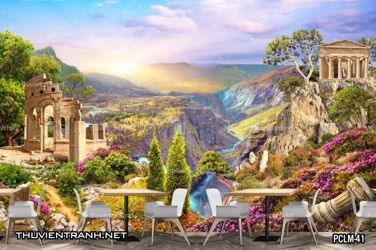 Tranh Phong Cảnh nước Ý, Tranh phong cảnh 3D, Phong cảnh Địa Trung Hải - Tranh tường chất lượng cao