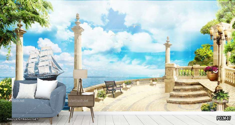  Tranh Phong Cảnh nước Ý, Tranh phong cảnh 3D, Phong cảnh Địa Trung Hải - Tranh tường chất lượng cao