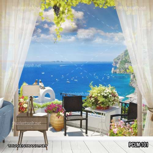  Tranh Phong Cảnh nước Ý, Tranh phong cảnh 3D, Phong cảnh Địa Trung Hải - Tranh tường chất lượng cao