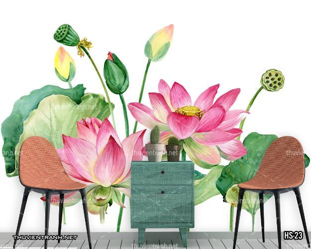 Tranh dán tường Hoa Sen - Kết quả tìm kiếm tranh tường