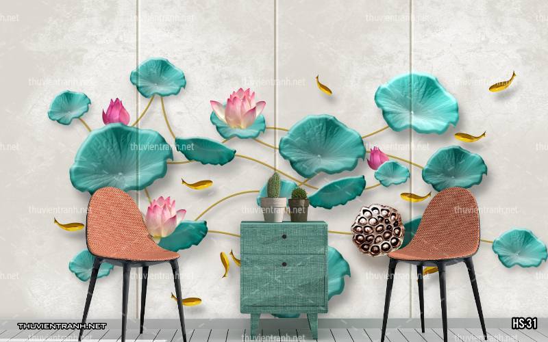 Tranh dán tường Hoa Sen - Kết quả tìm kiếm tranh tường