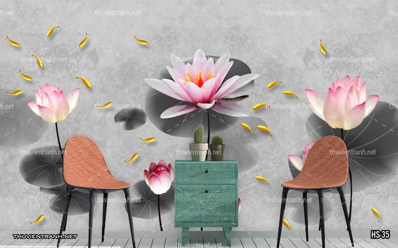 Tranh dán tường Hoa Sen - Kết quả tìm kiếm tranh tường