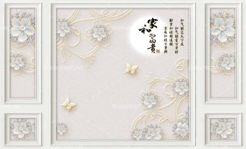  Tranh 3D nền tường phào chỉ và họa tiết trang trí thiên nhiên - Kết quả tìm kiếm tranh tường