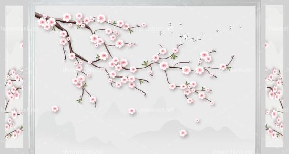 Tranh 3D nền tường phào chỉ và họa tiết trang trí thiên nhiên - Kết quả tìm kiếm tranh tường