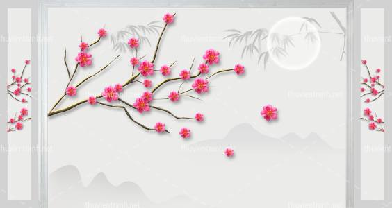Tranh 3D nền tường phào chỉ và họa tiết trang trí thiên nhiên - Kết quả tìm kiếm tranh tường