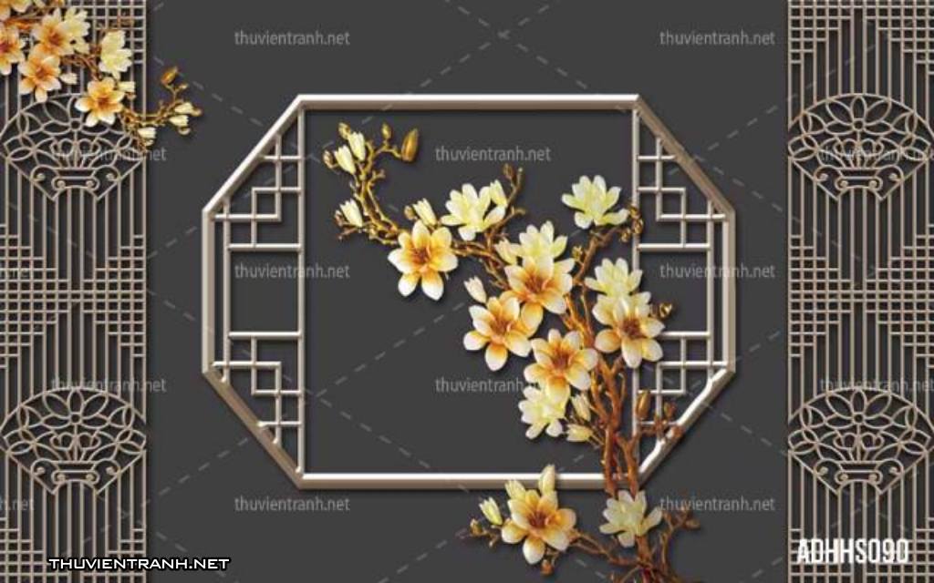 Tranh 3D nền tường phào chỉ và họa tiết trang trí thiên nhiên - Kết quả tìm kiếm tranh tường