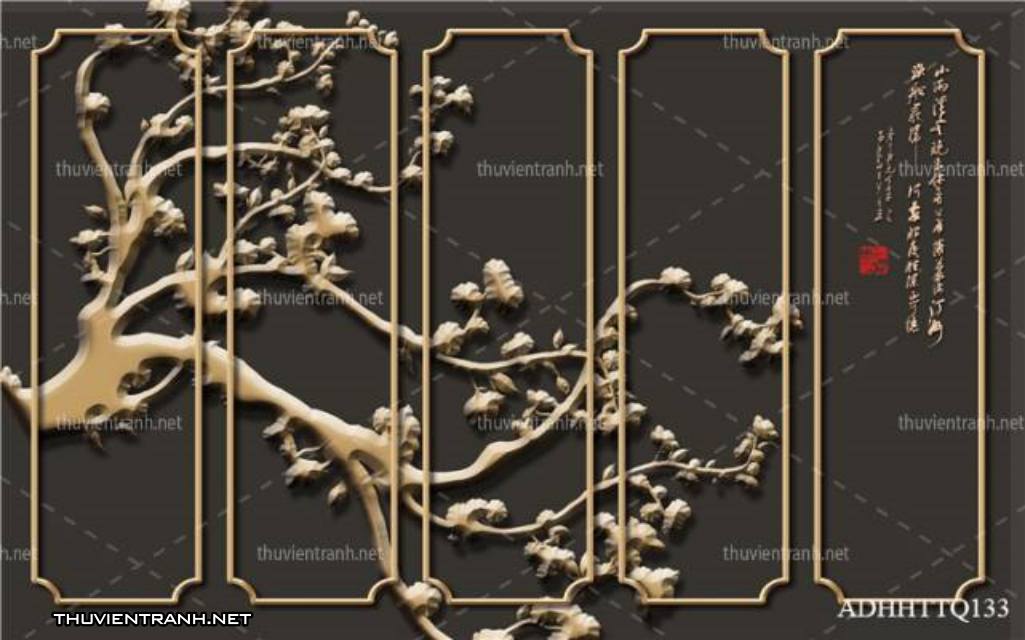 Tranh 3D nền tường phào chỉ và họa tiết trang trí thiên nhiên - Kết quả tìm kiếm tranh tường