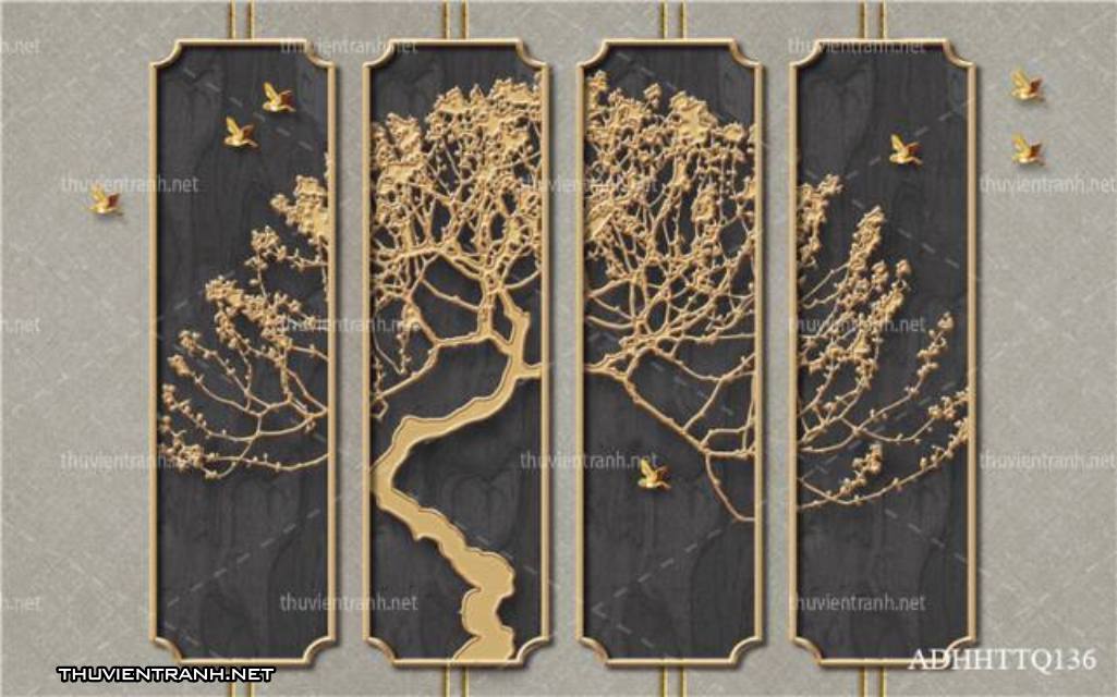 Tranh 3D nền tường phào chỉ và họa tiết trang trí thiên nhiên - Kết quả tìm kiếm tranh tường