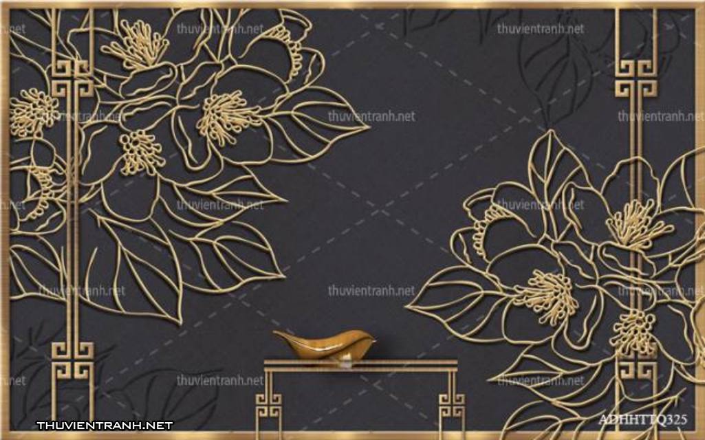 Tranh 3D nền tường phào chỉ và họa tiết trang trí thiên nhiên - Kết quả tìm kiếm tranh tường