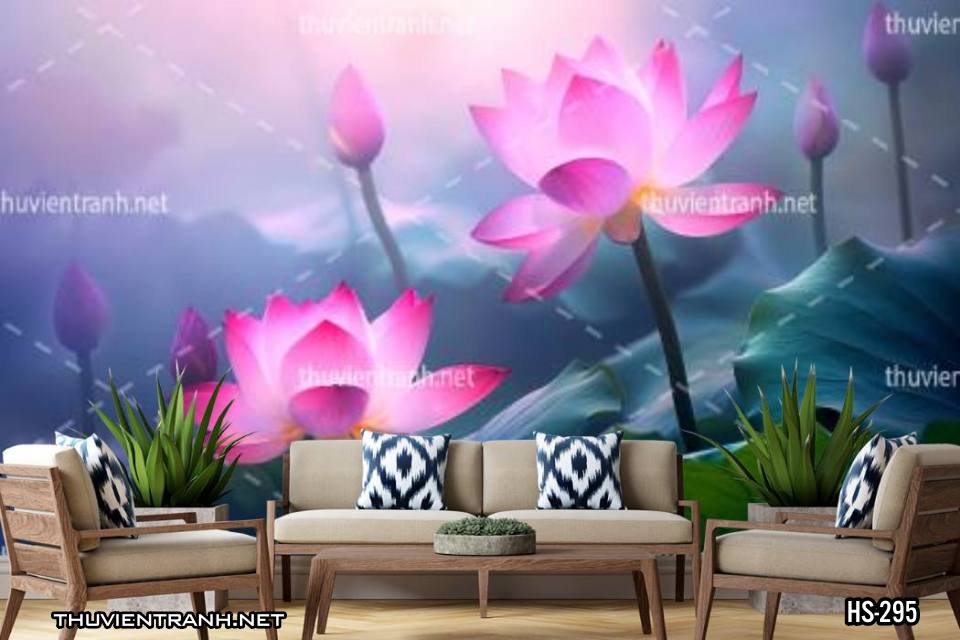 Tranh dán tường Hoa Sen - Kết quả tìm kiếm tranh tường