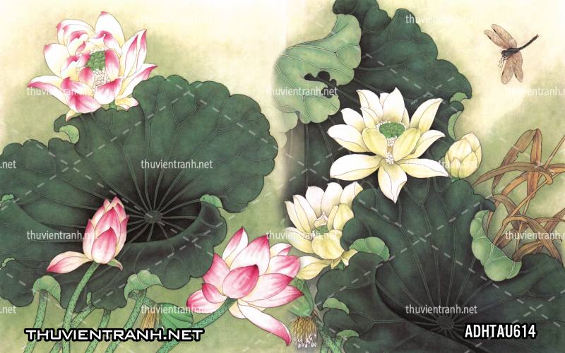 Tranh dán tường Hoa Sen Cá Chép - Kết quả tìm kiếm tranh tường