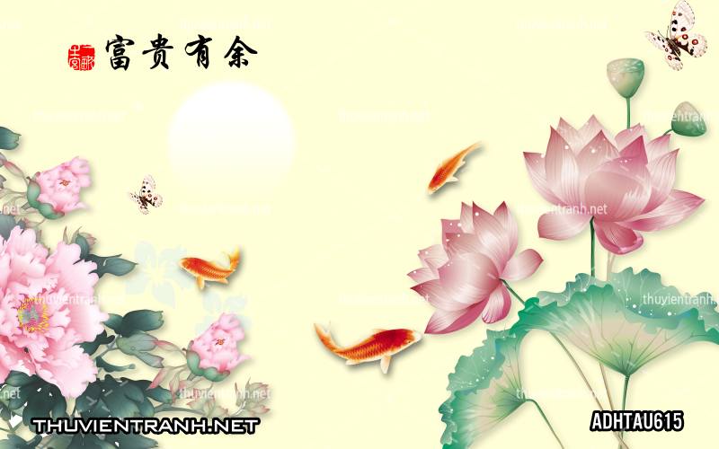 Tranh dán tường Hoa Sen Cá Chép - Kết quả tìm kiếm tranh tường