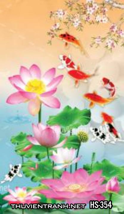 Tranh dán tường Hoa Sen Cá Chép - Kết quả tìm kiếm tranh tường