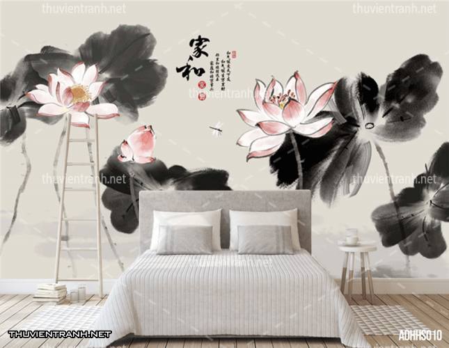 Tranh dán tường Hoa Sen thủy mặc - Kết quả tìm kiếm tranh tường