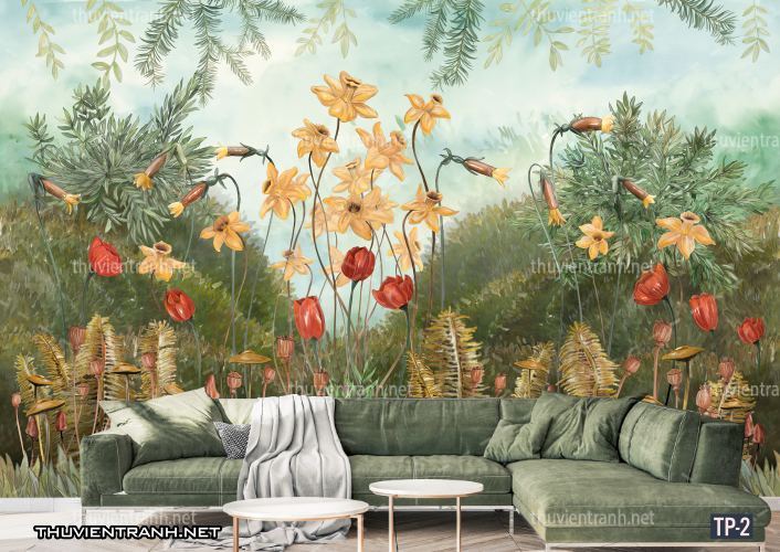 Tranh dán tường Hoa lá nhiệt đới, Tropical Leaves - Tranh tường chất lượng cao