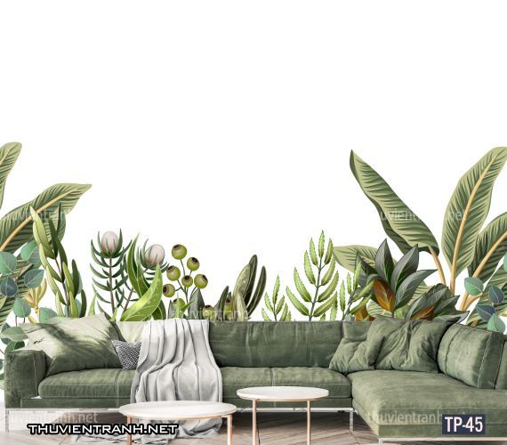 Tranh dán tường Hoa lá nhiệt đới, Tropical Leaves - Tranh tường chất lượng cao
