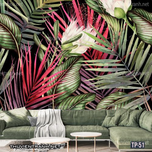 Tranh dán tường Hoa lá nhiệt đới, Tropical Leaves - Tranh tường chất lượng cao