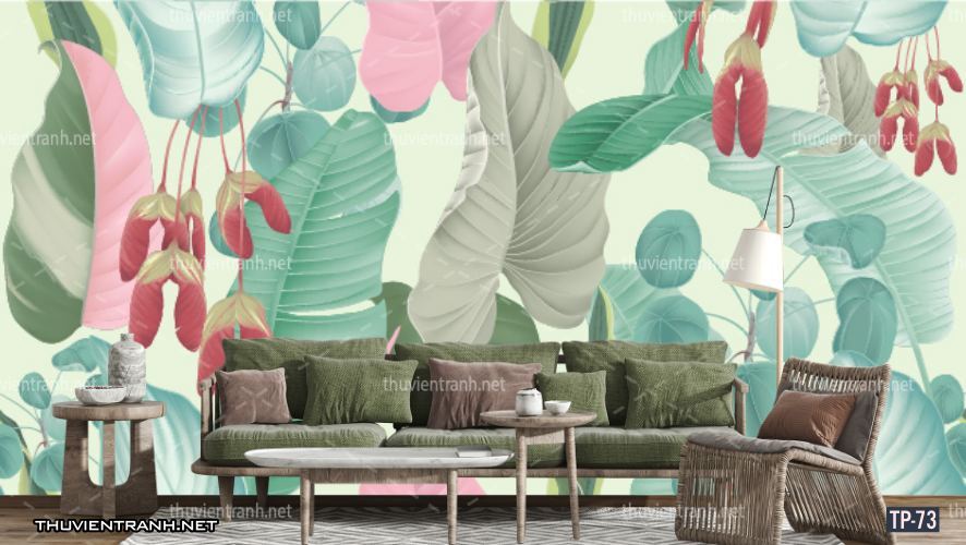 Tranh dán tường Hoa lá nhiệt đới, Tropical Leaves - Tranh tường chất lượng cao