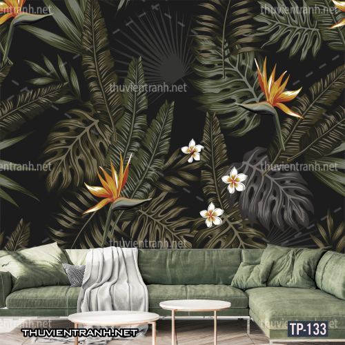 Tranh dán tường Hoa lá nhiệt đới, Tropical Leaves - Tranh tường chất lượng cao
