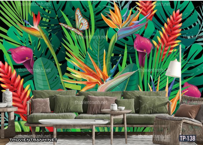 Tranh dán tường Hoa lá nhiệt đới, Tropical Leaves - Tranh tường chất lượng cao