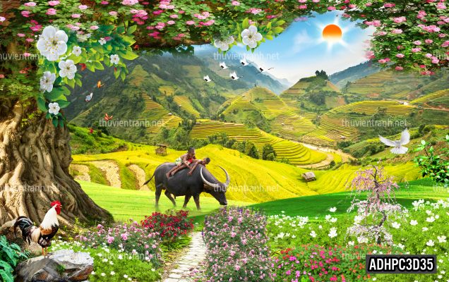 Tranh dán tường 3D Phong Cảnh-ADHPC3D35 - Tranh tường chất lượng cao
