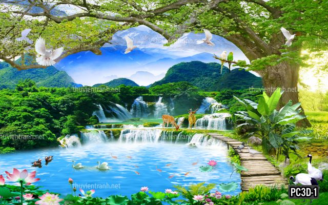 Tranh dán tường 3D Phong Cảnh-PC3D-1 - Tranh tường chất lượng cao