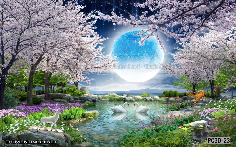 Tranh dán tường 3D Phong Cảnh-PC3D-23 - Tranh tường chất lượng cao